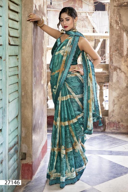 Vallabhi Tajmahal Georgette Printed Saree Collection