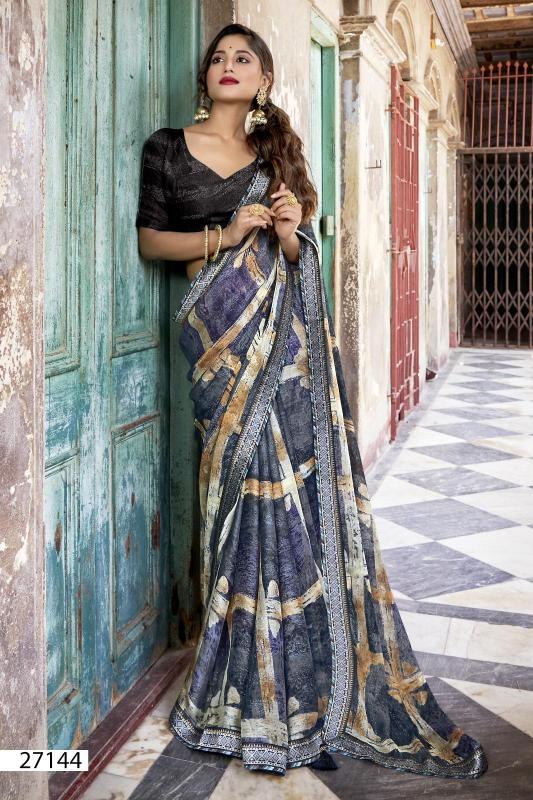 Vallabhi Tajmahal Georgette Printed Saree Collection